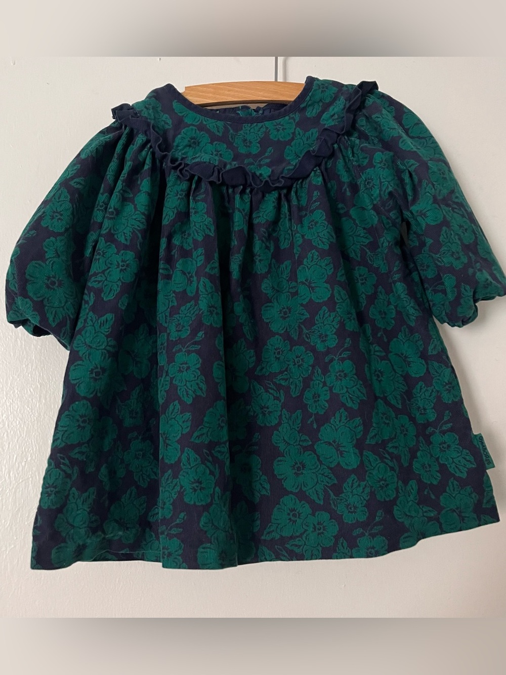 Vintage 1990s  Gymboree floral corduroy dress small 18m-2.5 years
